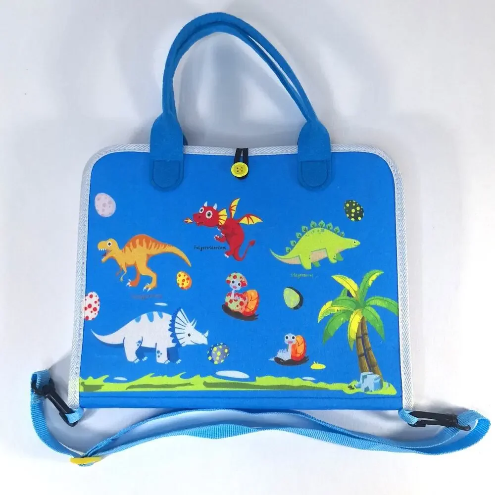 Montessori Busy Board Quiet Book Toddler Sensory Learning Travel Toy Blue